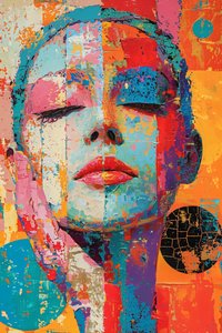 女人脸部画布 极简雕塑抽象科幻超现实主义 作者 法赫塔利·阿卜杜勒拉希姆