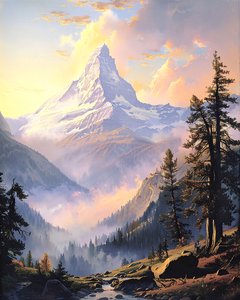 远山风景，现代墙面装饰创意 作者 法赫塔利·阿卜杜勒拉希姆