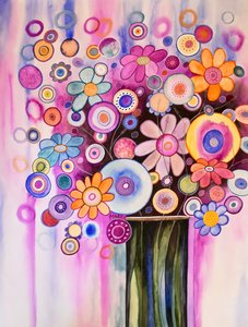 梦幻花朵 作者 玛丽的水彩画