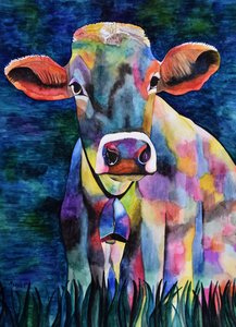 Aquarell-Kuh 作者 玛丽的水彩画