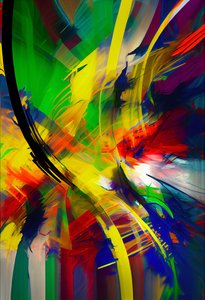 抽象数字油画《鲜艳色彩的融合》，在线帆布按需打印 作者 法赫塔利·阿卜杜勒拉希姆