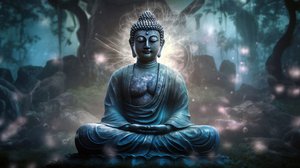 佛陀静坐冥想，佛教精神画布，有框壁画打印 作者 法赫塔利·阿卜杜勒拉希姆