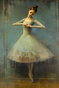 油画《芭蕾舞演员》，埃德加-德加风格，墙面艺术按需打印 作者 法赫塔利·阿卜杜勒拉希姆