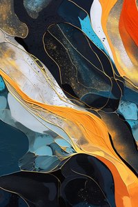 优质照片 抽象蓝色液体水彩，客厅墙面装饰画 作者 法赫塔利·阿卜杜勒拉希姆
