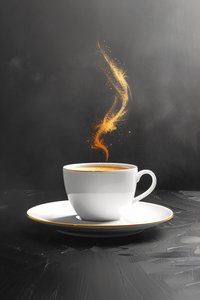 简笔画中的小杯咖啡, 墙面装饰 | 按需打印 作者 法赫塔利·阿卜杜勒拉希姆