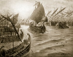 1916年，西蒙接管了希腊舰队的指挥，插图来自“哈钦森的国家历史”
