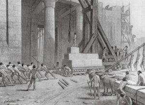 腓尼基工匠为所罗门建造神庙（石版画） 作者 AC Weatherstone