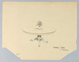 带花瓶的桃花心木餐桌设计 作者 达文波特公司
