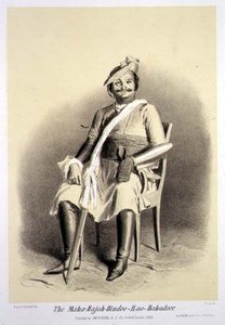 Maha-Rajah-Hindoo-Rao-Babadoor，出自《印度之旅》，由Jules Trayer（1824-1901）雕刻，在伦敦出版。 作者 A.（之后）索尔特科夫