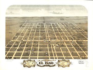 伊利诺伊州伍德福德县埃尔帕索市鸟瞰图，1869 年。LOC 73693355