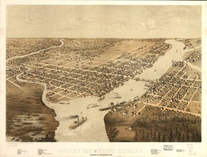威斯康星州布朗县格林湾和霍华德堡，1867 年。LOC 73694541 作者 一个;芝加哥平版印刷公司鲁格
