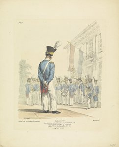 身着全套制服的音乐家
身着全套制服的音乐家，1820-1825 年
身着全套制服的荷兰步兵音乐家（标题见实物）
荷兰王国的军装。献给威廉-范-比兰特阁下（物品上的系列名称