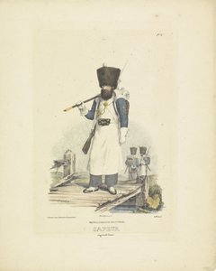 1820-1825 年，身着盛装的军士
荷兰步兵。身着盛装的军士（物品上有标题）
荷兰王国的军装。献给比兰特的威廉阁下（文物上的系列名称）