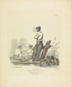 身着军营服装的士兵，1820-1825 年
荷兰步兵团。身着军营服装的士兵（物品上有标题）
荷兰王国的军装。献给比兰特的威廉阁下（文物上的系列名称）
