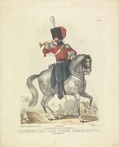 身着全套制服的小号手
身着全套制服的小号手，1820-1825 年
荷兰骑兵。Trompetter der Ligte Dragonders.
荷兰王国的军装。献给威廉阁下