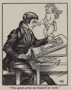 查尔斯·兰姆（Charles Lamb）的《埃利亚散文集》插图（石版画） 作者 加斯·琼斯（A. Garth Jones）