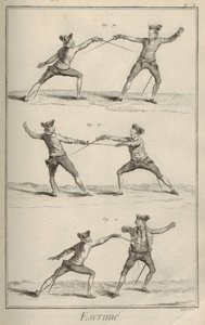 击剑。摘自《百科全书》，作者丹尼斯-狄德罗和让-勒隆-达朗贝尔，1751-1765。