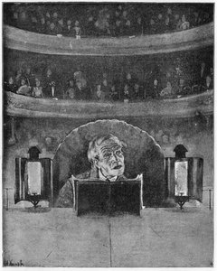 演员如何看待他的观众和提示者，c.1890 作者 卡玛克