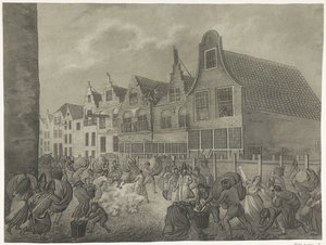 1809 年，戈林切姆科尔滕代克河沿岸的模板故障
献给路易-拿破仑国王的四幅 1809 年洪水图版（系列标题）