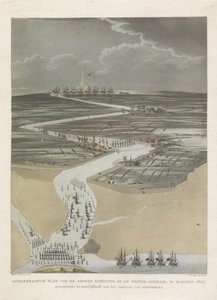 1809 年英国远征安特卫普
1809 年 8 月大远征在西斯海尔德河上的风景图，显示接近安特卫普的困难（标题在实物上）