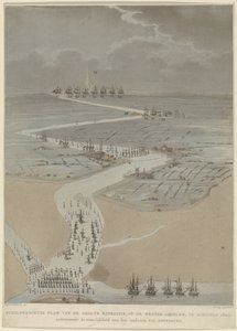 鸟瞰西斯海尔德河与英国、荷兰和法国舰队，1809 年
1809 年 8 月在西斯海尔德河上的伟大远征风景图（标题在实物上）