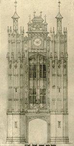 建筑图：西前内门房屋，1833-1834年，1906年。 作者 AWN普金
