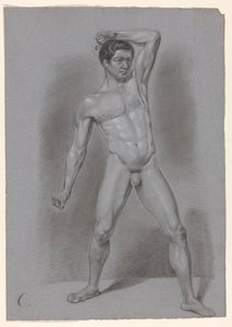 站立的男性裸体，从正面看 作者 A.滑铁卢（归因于）
