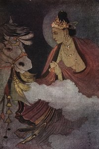 悉达多太子的离去》，插图选自尼韦迪塔修女和阿南达-库马拉斯瓦米合著的《印度教和佛教的神话》。
