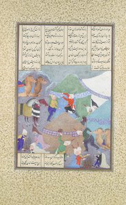 Isfandiyar的第六课：他穿过雪地，对开页438r从...，约1525-30。 作者 '阿卜杜勒·瓦哈卜