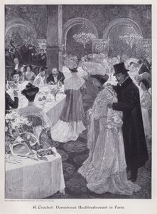 Evening in an Elegant Restaurant in Paris (engraving)