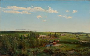 "Le domaine de Mount Fyans en Australie" (Mount Fyans homestead) Peinture de Louis Buvelot (1814-1888) - 1869 - Oil on canvas Dim 58,6x95,3 cm 澳大利亚国家美术馆，堪培拉 作者 亚伯拉罕·路易斯·布弗洛特