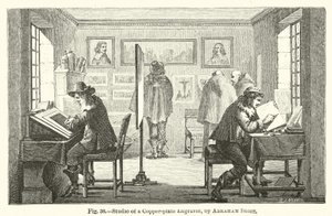 Studio of a copper plate engraver (engraving) 作者 亚伯拉罕（继）博塞