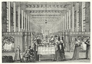 The Infirmary of the Hopital de la Charite of Paris (engraving) 作者 亚伯拉罕（继）博塞