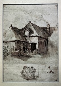 Hut with wicker basket, late 16th-early 17th century (engraving) 作者 亚伯拉罕·布洛玛特（Abraham Bloemaert）