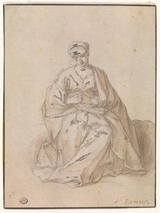 玛丽亚，坐着看书 作者 亚伯拉罕·布洛玛特（Abraham Bloemaert）
