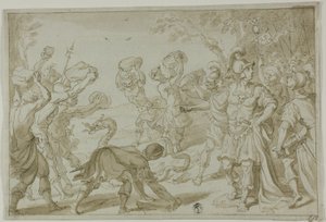 罗马士兵用石头砸蛇 作者 亚伯拉罕·布洛玛特（Abraham Bloemaert）