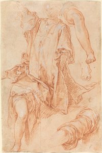 腿部和窗帘的研究[直页]。 作者 亚伯拉罕·布洛玛特（Abraham Bloemaert）