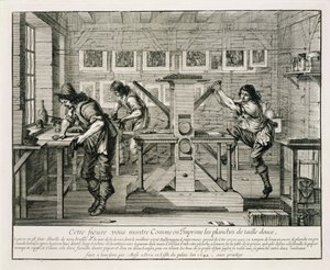 法国印刷机，1642年 作者 亚伯拉罕·博斯（Abraham Bosse）