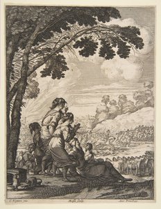 Desmarets de Saint-Sorlin的《拉里安的插图》，马背上的Palamede，1639年。 作者 亚伯拉罕·博斯（Abraham Bosse）