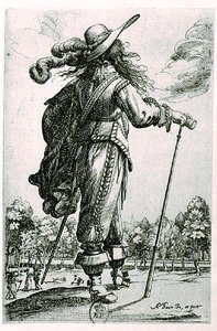 男性服装插图（雕刻）（黑白照片）。 作者 亚伯拉罕·博斯（Abraham Bosse）