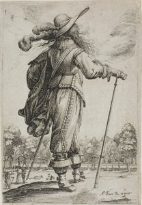 手持拐杖的男子，从后面看，选自《法国贵族花园 作者 亚伯拉罕·博斯（Abraham Bosse）