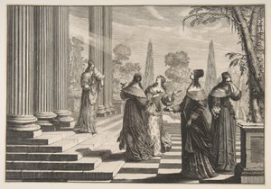 愚人节被拒绝，约。 1635。 作者 亚伯拉罕·博斯（Abraham Bosse）