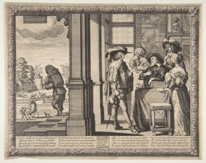 败家子离开家，约。 1636。 作者 亚伯拉罕·博斯（Abraham Bosse）