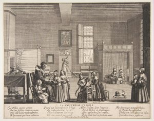 学校情妇，约。 1638。 作者 亚伯拉罕·博斯（Abraham Bosse）