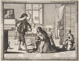 妻子殴打者，约。 1633。 作者 亚伯拉罕·博斯（Abraham Bosse）