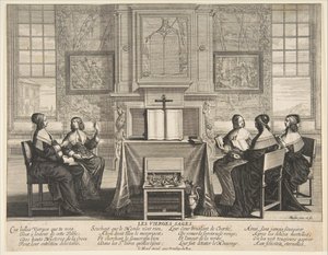 明智的处女交谈，ca。 1635。 作者 亚伯拉罕·博斯（Abraham Bosse）