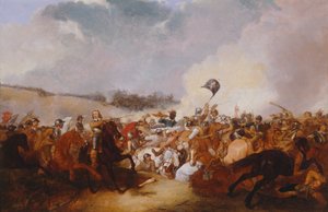 Cromwell leading troops into battle