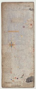 加泰罗尼亚语地图集，第5页，1375年 作者 亚伯拉罕·克雷斯克斯