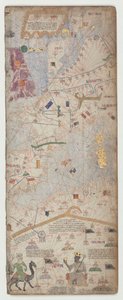 加泰罗尼亚语地图集，第6页，1375年 作者 亚伯拉罕·克雷斯克斯