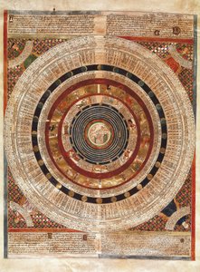 宇宙图：将地球表现为一个带星盘的天文学家。